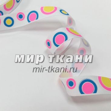 Тесьма репс. 1,5см "Пузыри",  белый
