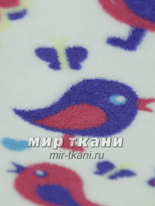 Вельсофт набивной "Птички"