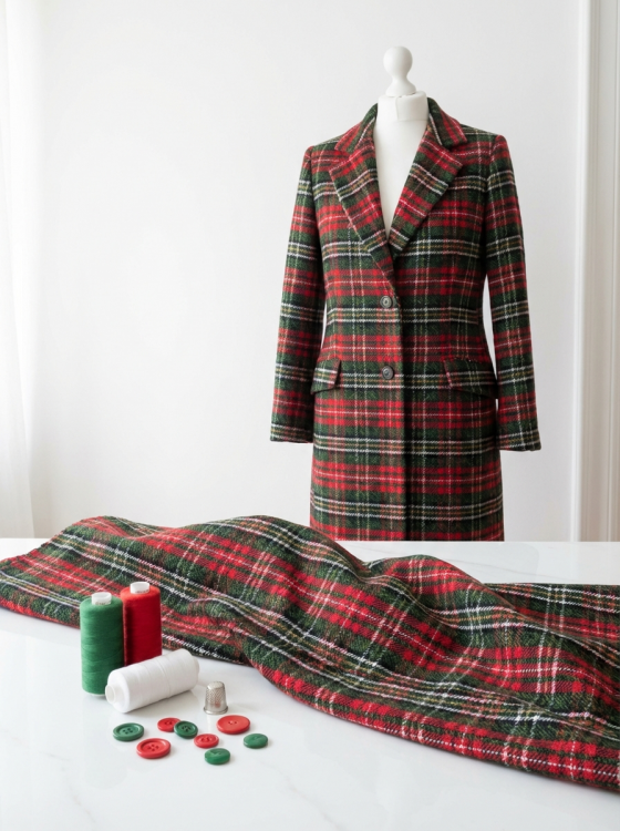 Ткань пальтовая клетка "Юнона"