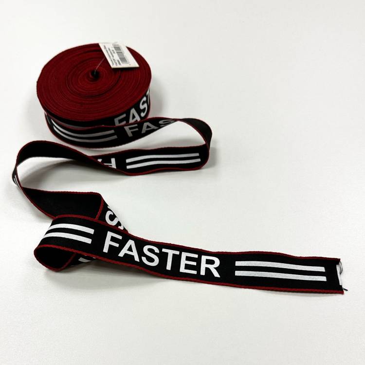 Тесьма отделочная 30мм "FASTER" чер/крас/бел
