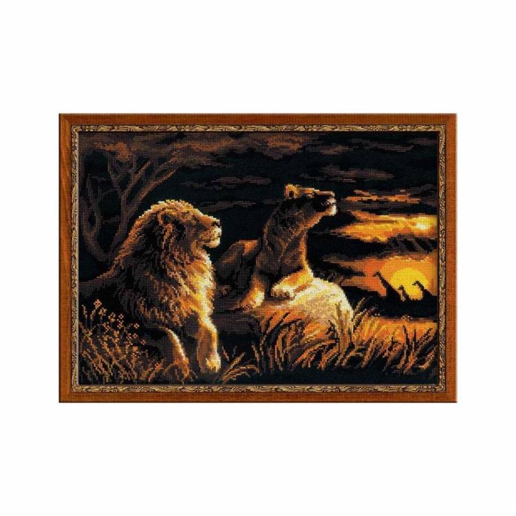 Набор для вышивания крестом «Львы в саванне»