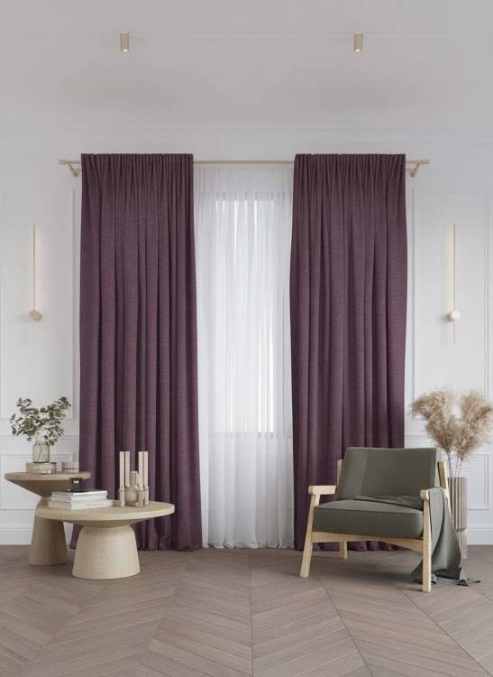 "Блэкаут-рогожка 2,0" цвет лиловый h=2,70м