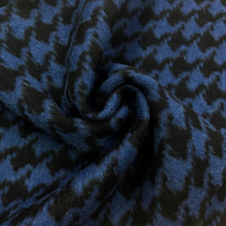 Ткань пальтовая "Марелла" цвет сине-чёрный