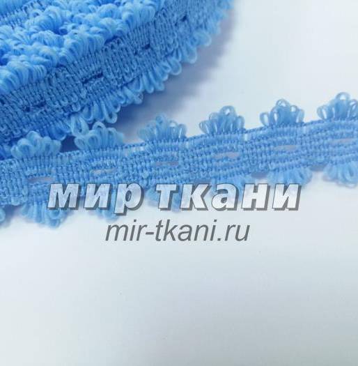 Тесьма вязаная голубой 20мм