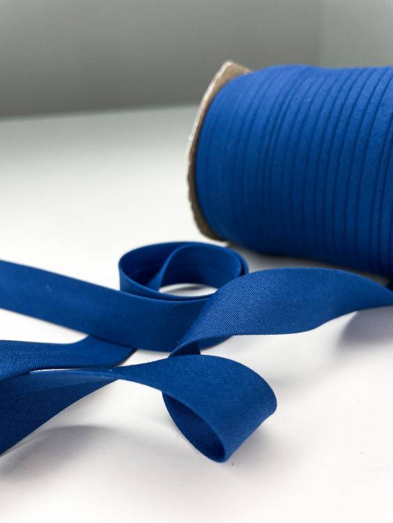Косая бейка 1,5см синий (blue) 100% хлопок