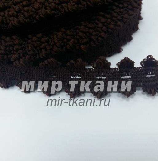 Тесьма вязаная коричневый 20мм